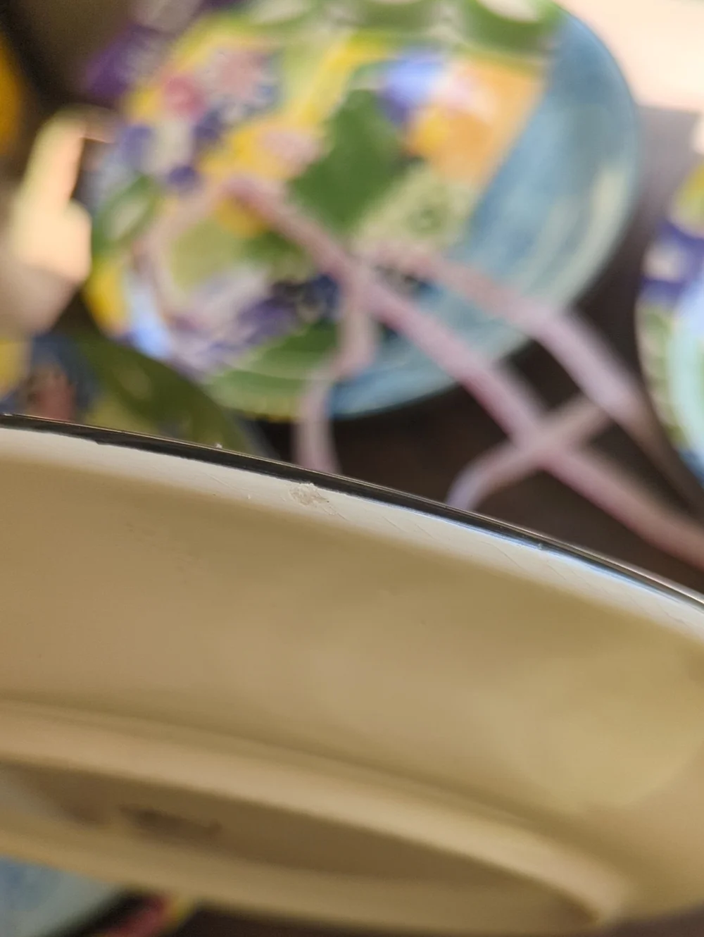 Favanol Martinique Hand Painted Dinner Plates, Set Of 7